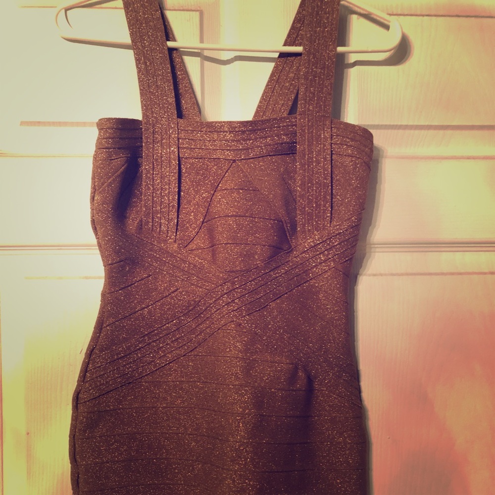 Cinderella Bronze Bandage Mini Dress